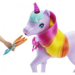 باربي دمية قوس قزح مع يونيكورن دمية مع اكسسوارات Barbie