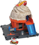هوت ويلز محل الآيس الكريم الدوار سيتي داون تاون مركبات مع مسار HotWheels