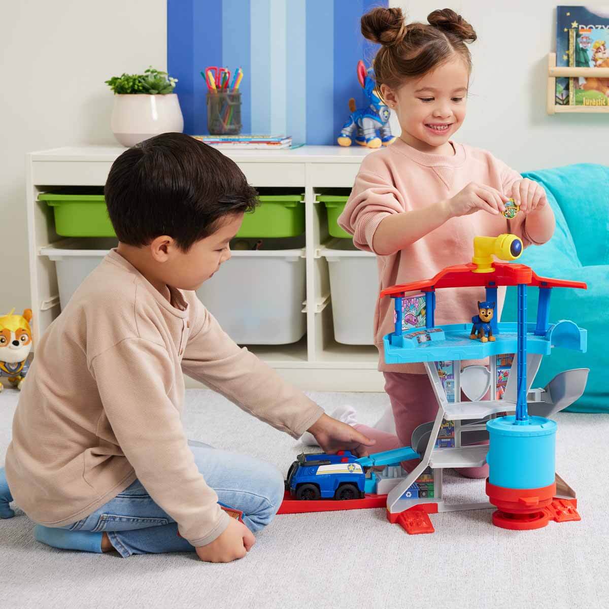 باو باترول العاب برج مراقبة مع قاذفة سيارة مركبات مع مسار Paw Patrol