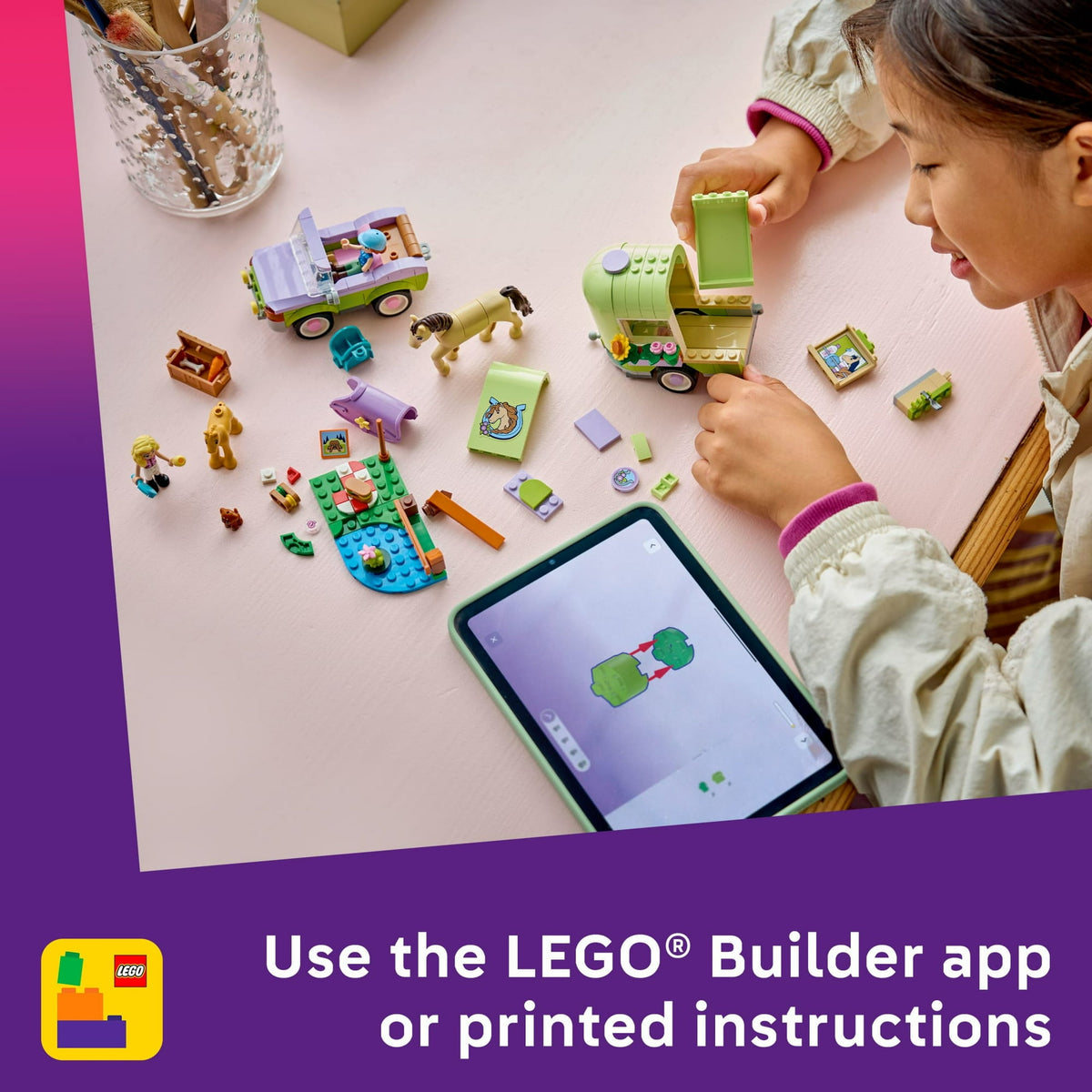 ليجو 42695 فريندز مقطورة الحصان والمهر مكعبات التركيب LEGO