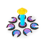 كينتيك ساند الرمل الاسود والبينك والازرق مع 7 ادوات الرمل الحركي تشكيل الرمل Kinetic SAND