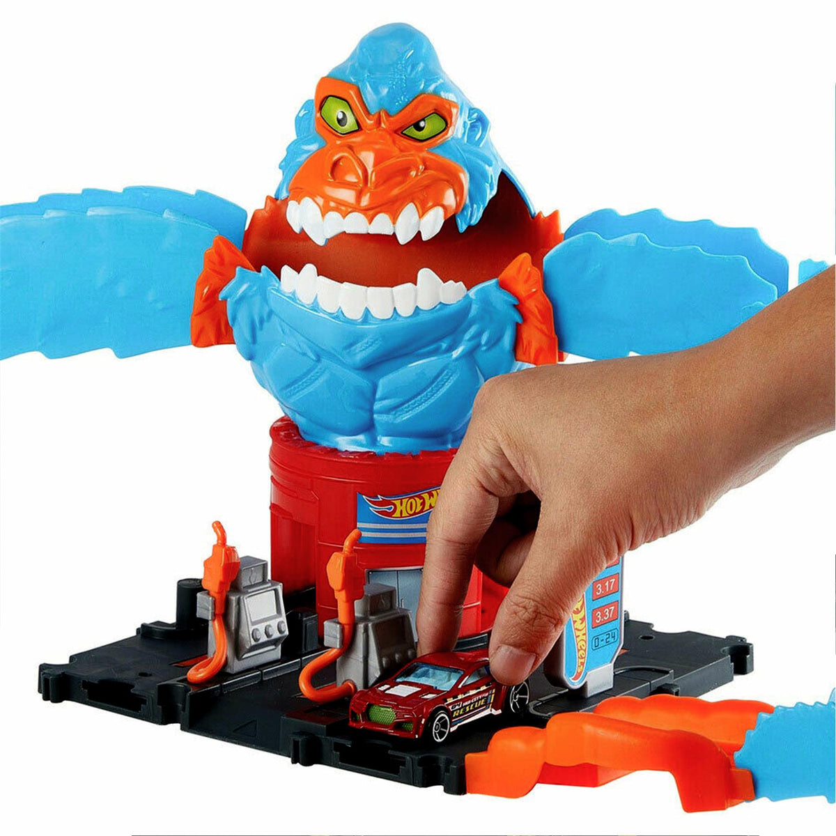 هوت ويلز لعبه حطام المدينة هجوم الغوريلا مركبات مع مسار HotWheels