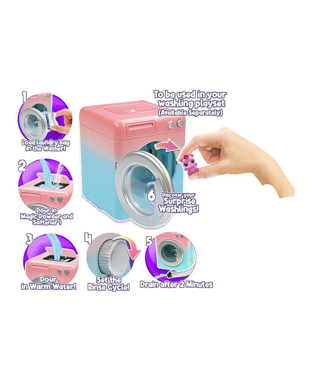 واشلينغز مجموعة ألعاب مفاجئة المجسمات Washlings