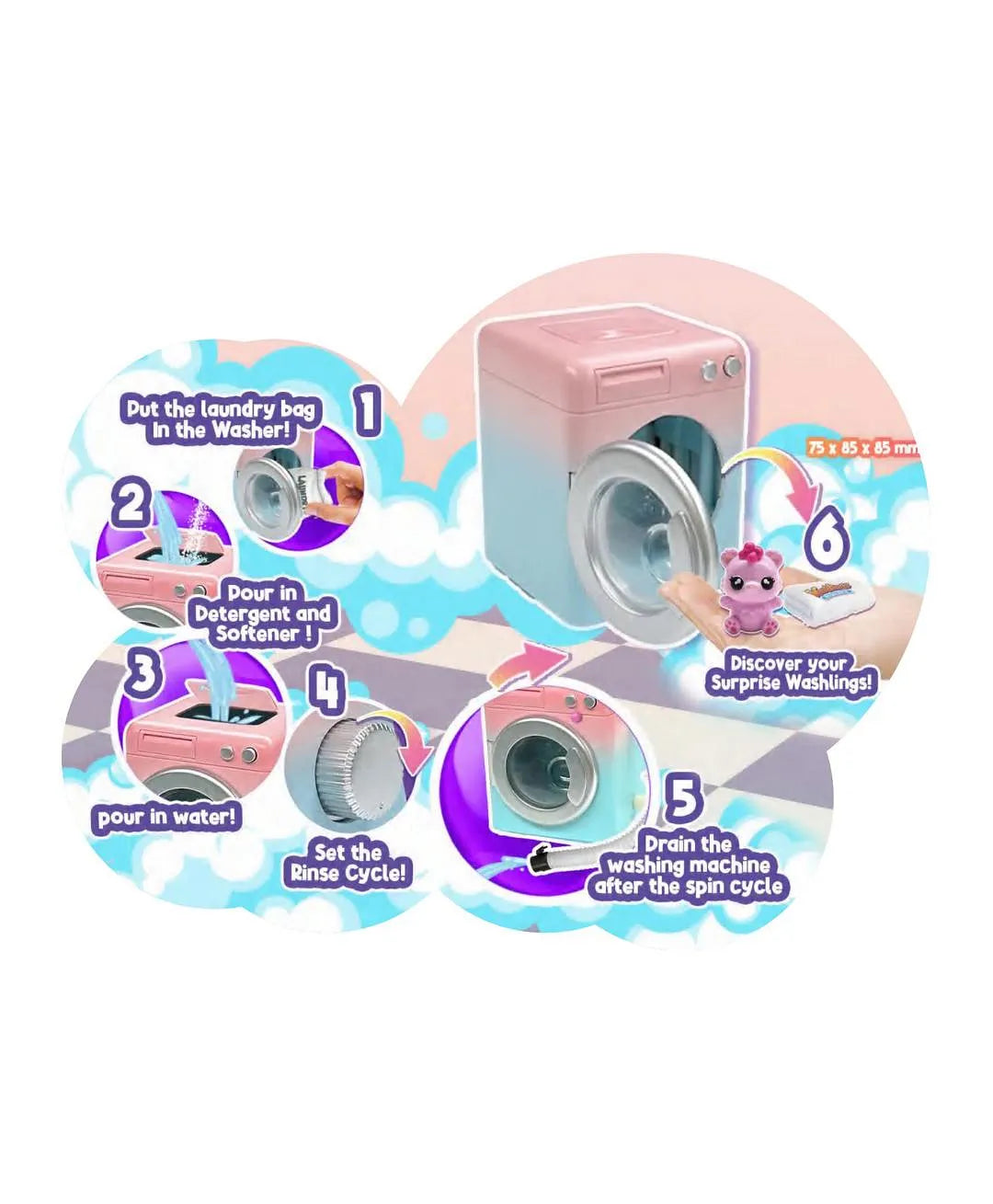 واشلينغز مجموعة ألعاب مفاجئة المجسمات Washlings