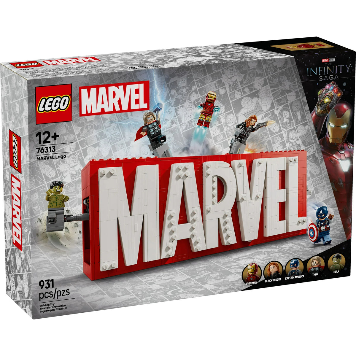 ليجو 76313 مارفل مجسم شعار مارفل مكعبات التركيب LEGO