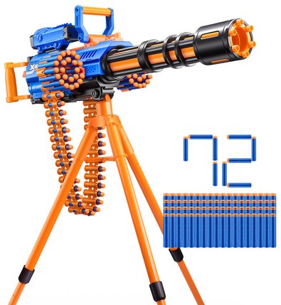 اكس شوت مسدس إيج فاير جاتلينج المزود بمحرك من الجنون مع حامل ثلاثي القوائم مسدسات مطاطية Zuru