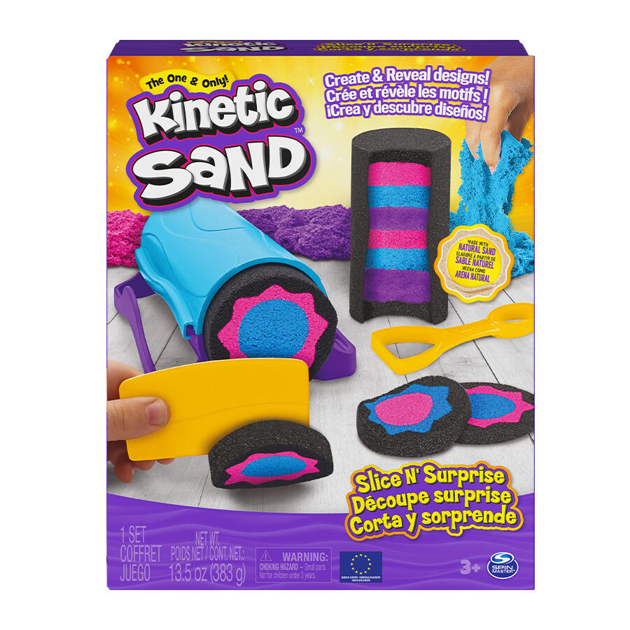 كينتيك ساند الرمل الاسود والبينك والازرق مع 7 ادوات الرمل الحركي تشكيل الرمل Kinetic SAND