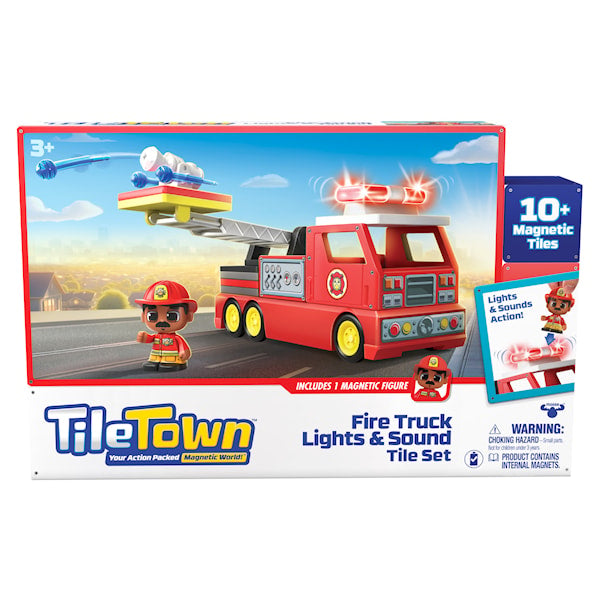 تايل تاون مكعبات شاحنة إطفاء مغناطيسية مكعبات التركيب Tile Town