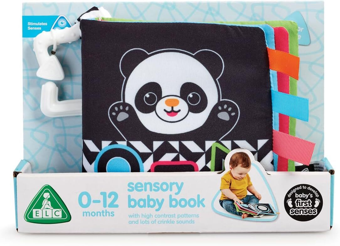 التعليم المبكر كتاب حسي بالأبيض والأسود مواليد تفاعلي ELC