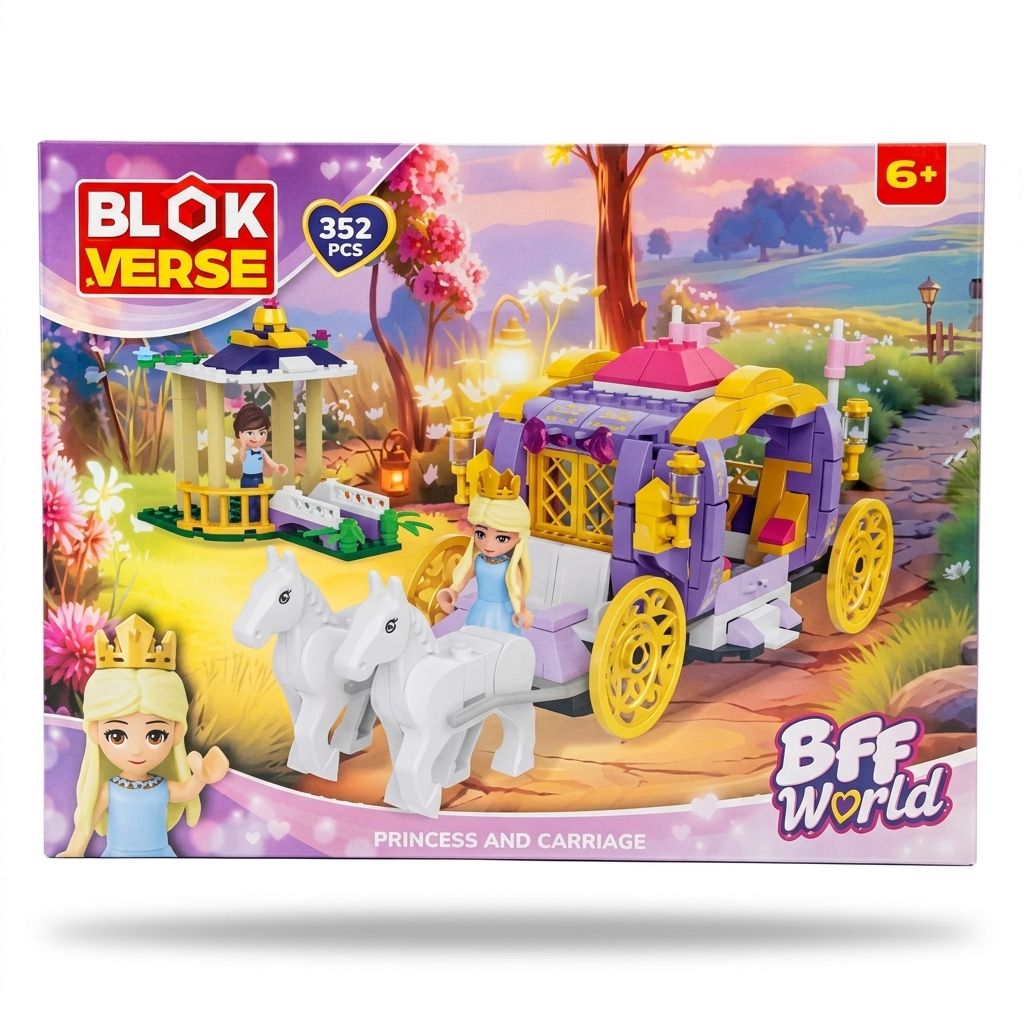 بلوك فيرس أميرة العالم وعربتها مكعبات التركيب BLOK VERSE