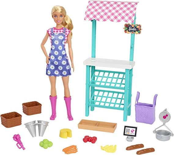 باربي دمية فارم فريش ماركت دمية مع اكسسوارات Barbie