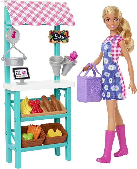 باربي دمية فارم فريش ماركت دمية مع اكسسوارات Barbie