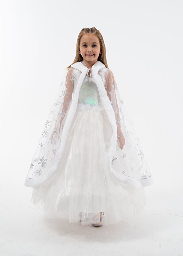 فيري لاند زي عباءة الثلج البيضاء ملابس الأميرات Fairy Land