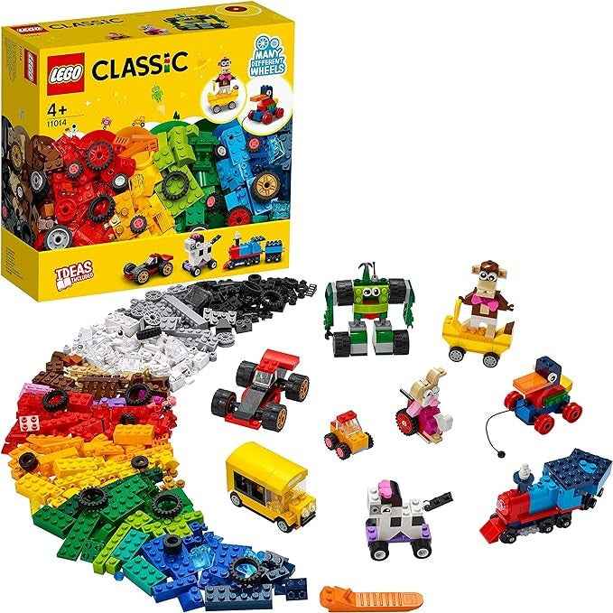 ليجو كلاسيك مجموعة لعبة بناء قطع وعجلات 653 قطعة مكعبات التركيب LEGO