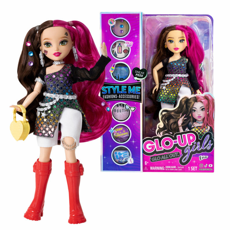جلو اب دمية ارين الانيقة مع مجوهرات دمية مع اكسسوارات GLO-UP