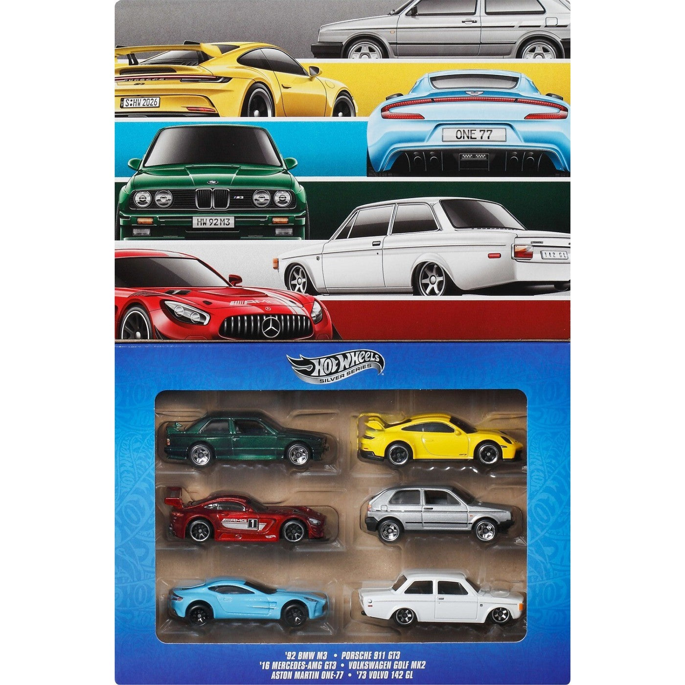 هوت ويلز مجموعة سيلفر سيريس 6 قطع سيارات داي كاست HotWheels