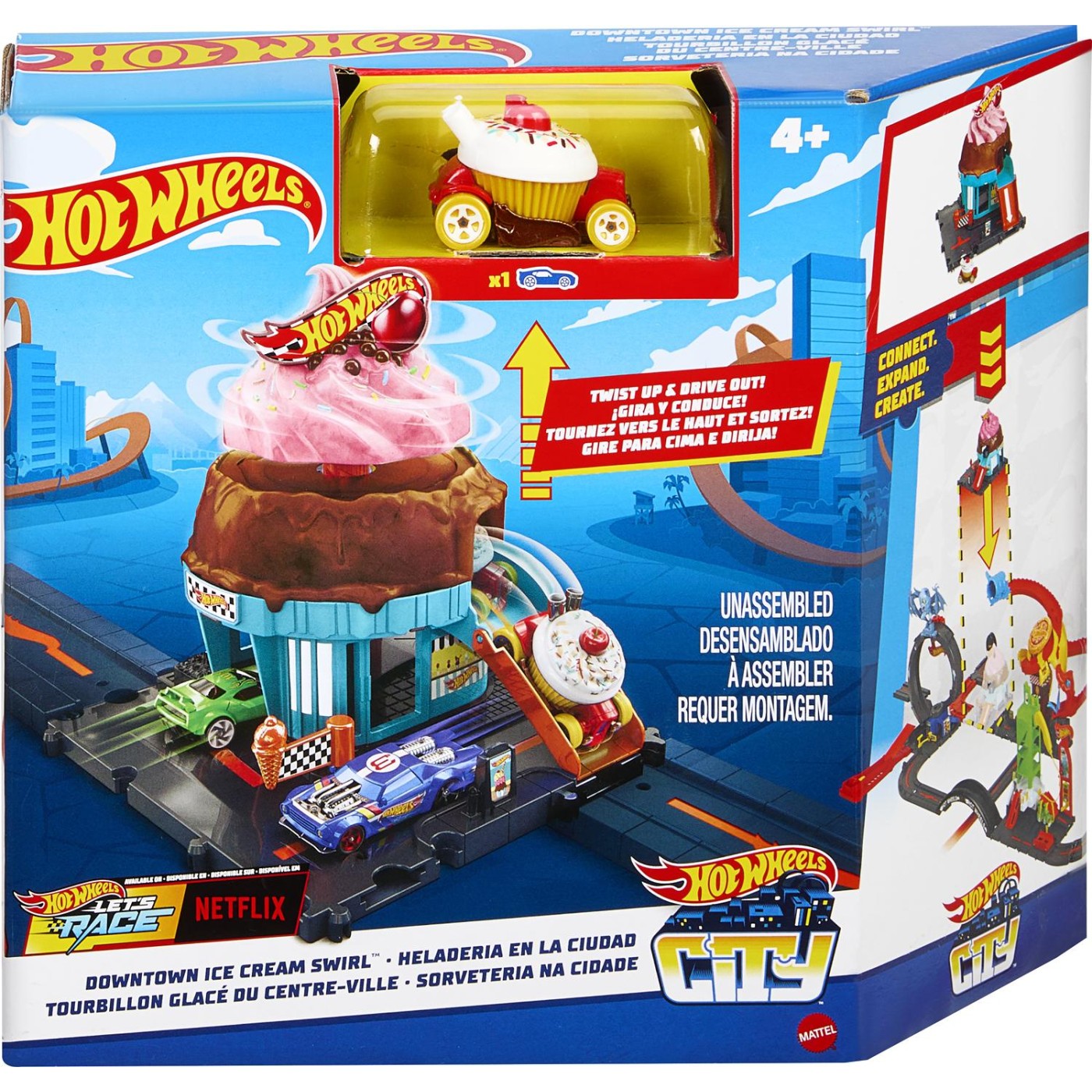 هوت ويلز متجر آيس كريم مركبات مع مسار HotWheels