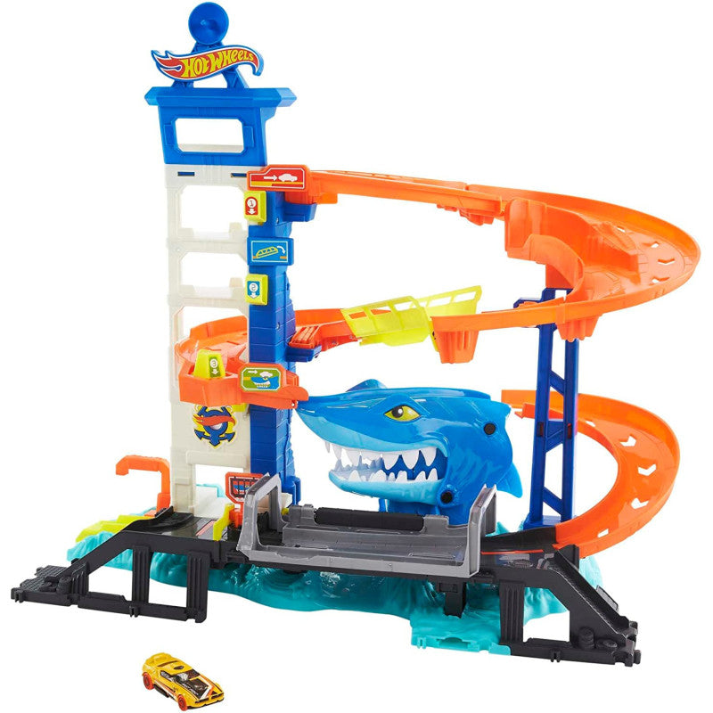 هوت ويلز مضمار تحدي القرش مركبات مع مسار HotWheels