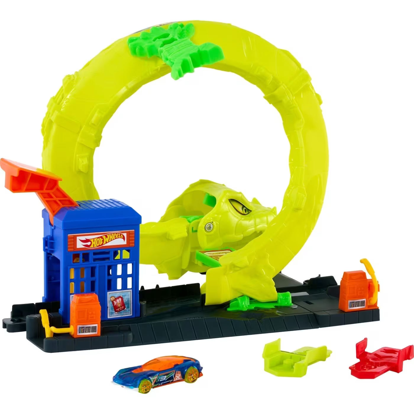 هوت ويلز محطة وقود الأفعى مركبات مع مسار HotWheels