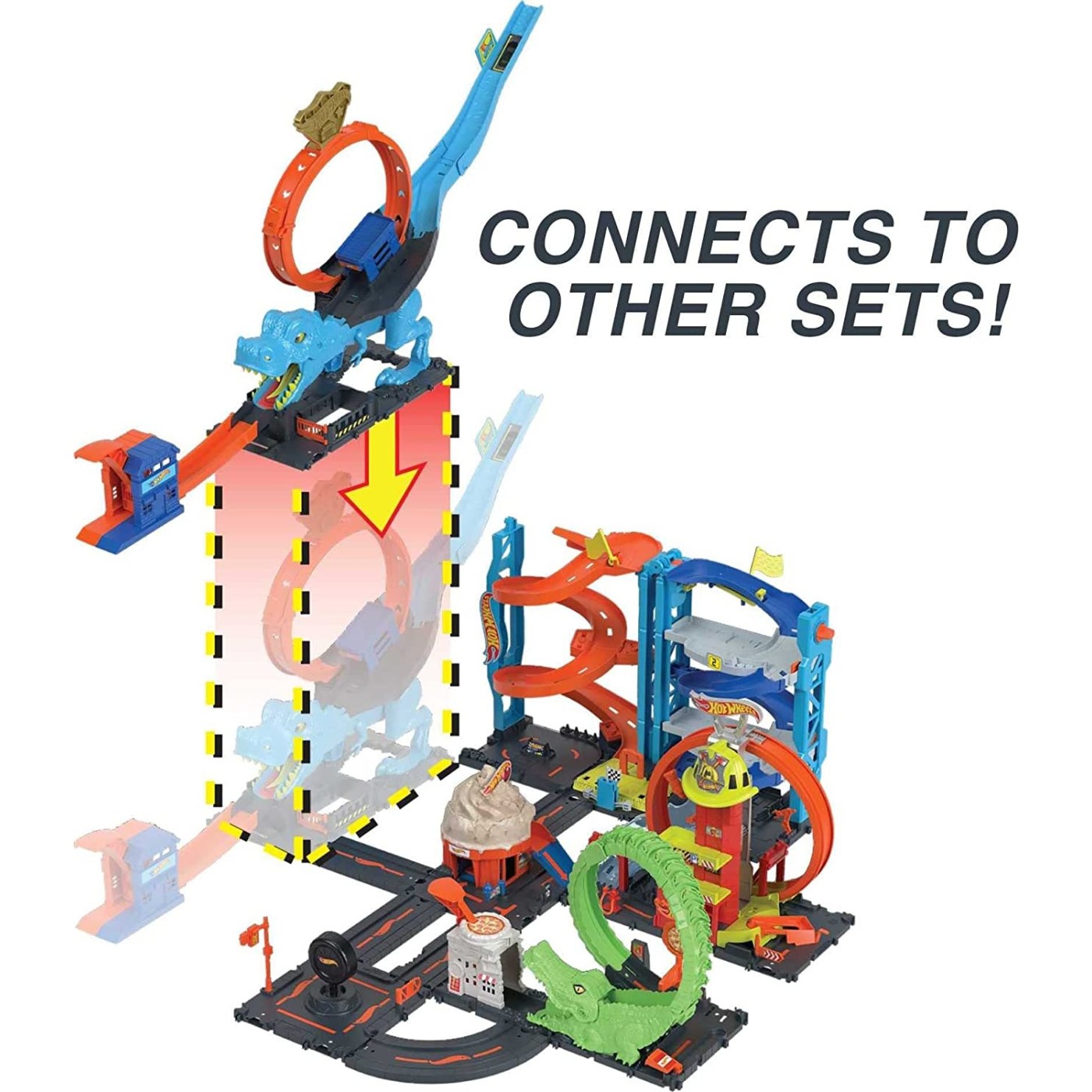 هوت ويلز مضمار تحدي الديناصو تي ريكس مركبات مع مسار HotWheels