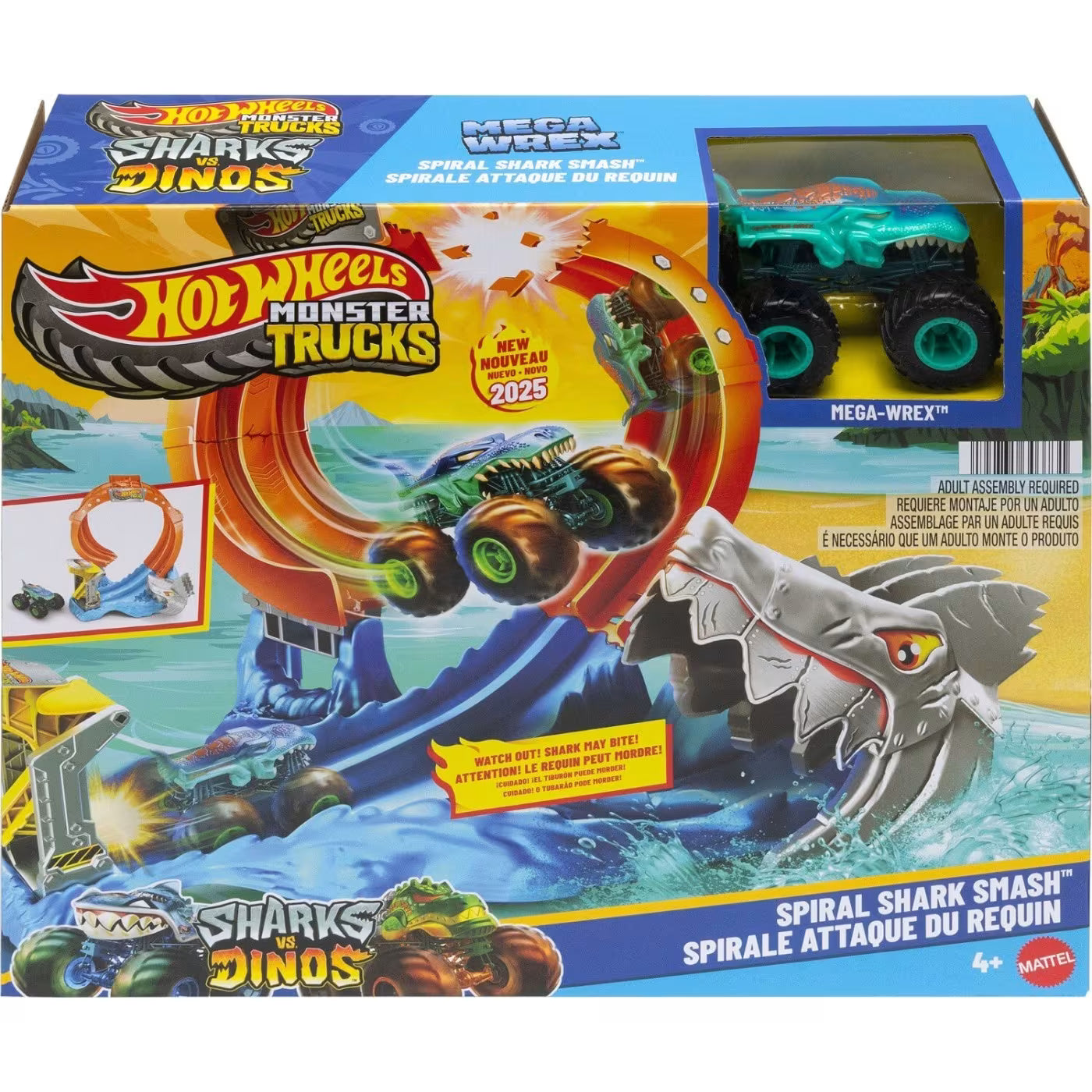 هوت ويلز مسار كورك سكريو شارك سماش" مركبات مع مسار HotWheels