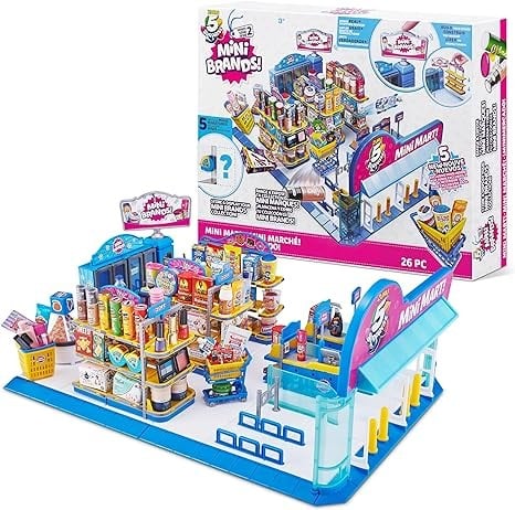 زورو لعبة متجر المنتجات المصغرة ميني مارت 5 قطع العاب بيوت الدمى Zuru