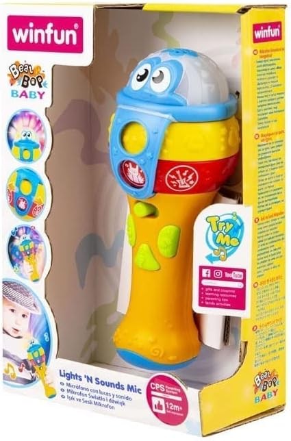 وين فن لعبة ميكروفون مضيء للأطفال مواليد تفاعلي WinFun