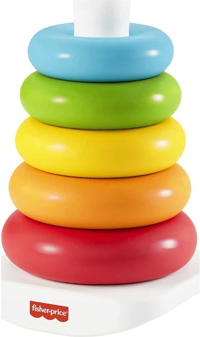 فيشر برايس لعبة التكديس بخمس حلقات ملوّنة وقاعدة هزازه مواليد تفاعلي Fisher-Price
