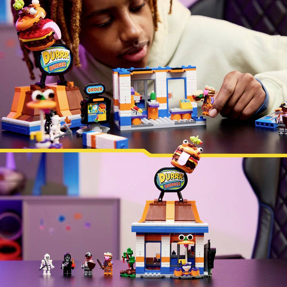 ليجو 77076 فورت نايت مطعم دور برجر مكعبات التركيب LEGO
