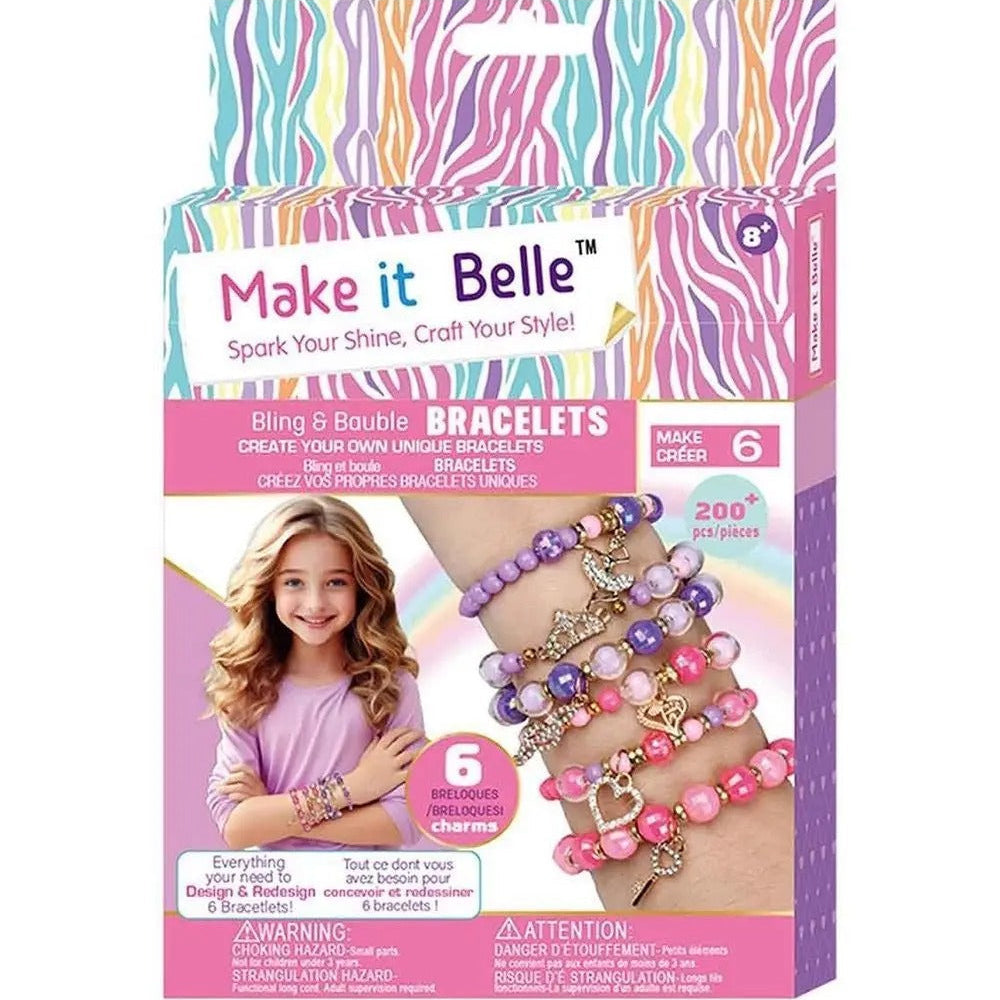 ميك ات بيل أساور من اللون الوردي الجميل الخرز والاكسسوارات Make It Belle