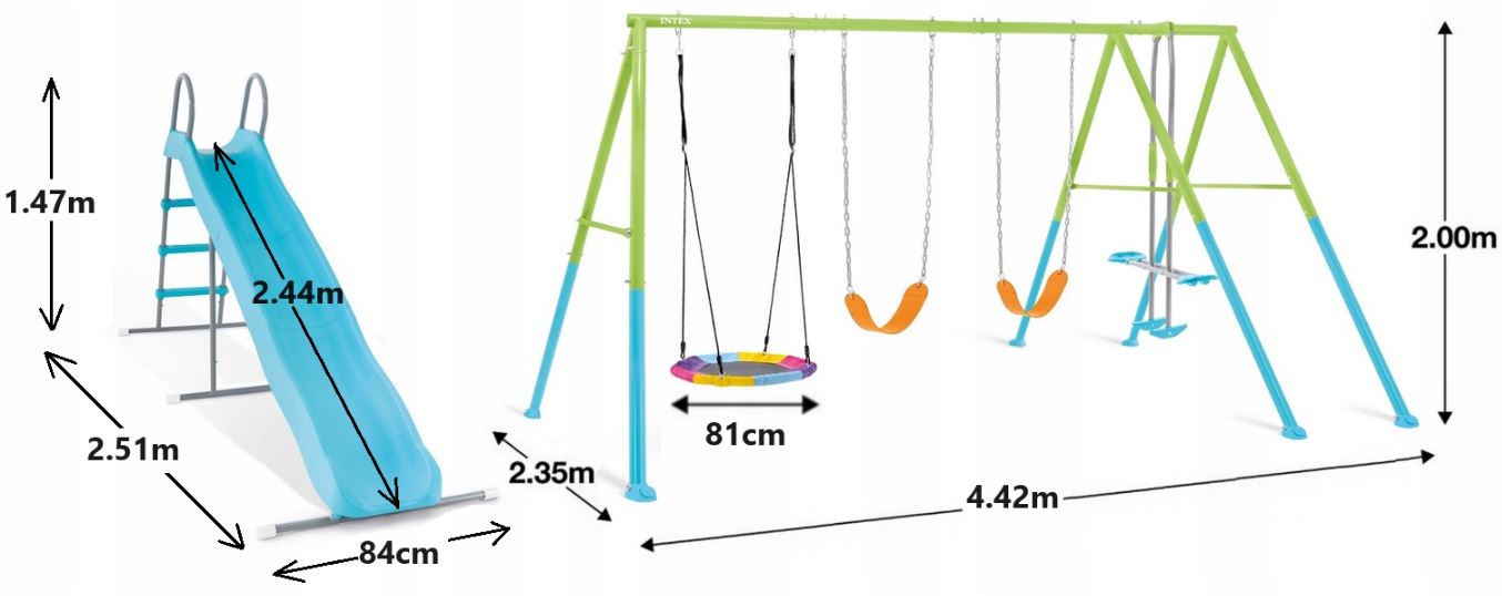 انتكس زحليقة وأرجوحة 5 ألعاب المراجيح Intex
