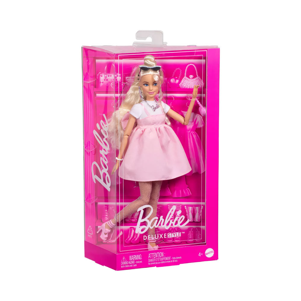 باربي دمية شعر أشقر مع فستان دمى الشخصيات Barbie