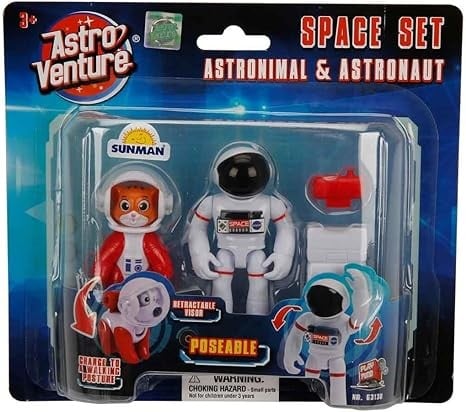 استرو فينتشر لعبة كومبو لحيوانات الفلك ورائد الفضاء الوان متنوعه ألعاب الروبوت Astro Venture