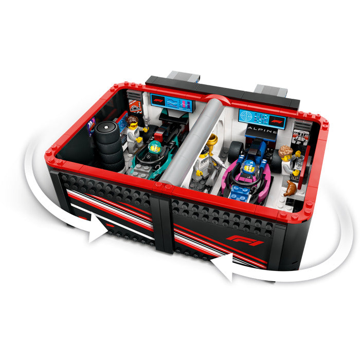 ليجو مكعبات بناء مرآب فورمولا 1 وسيارات مرسيدس مكعبات التركيب LEGO