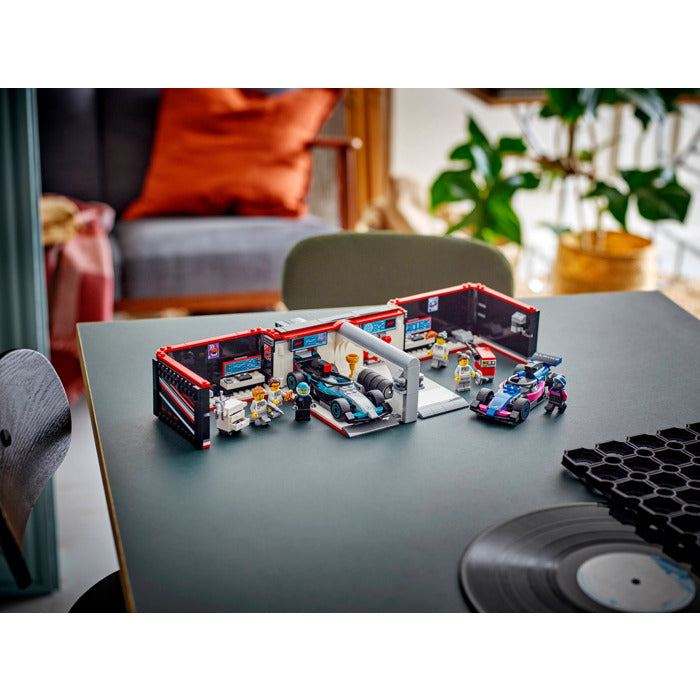 ليجو مكعبات بناء مرآب فورمولا 1 وسيارات مرسيدس مكعبات التركيب LEGO