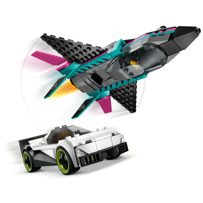 ليجو 60489 سيتي مجموعة بناء الطائرة النفاثة ضد السيارة مكعبات التركيب LEGO