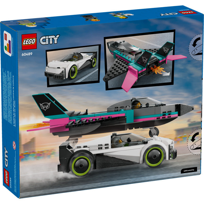 ليجو 60489 سيتي مجموعة بناء الطائرة النفاثة ضد السيارة مكعبات التركيب LEGO
