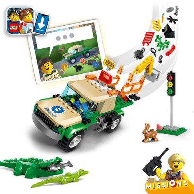 ليجو مكعبات بناء مهام إنقاذ الحيوانات البرية مكعبات التركيب LEGO