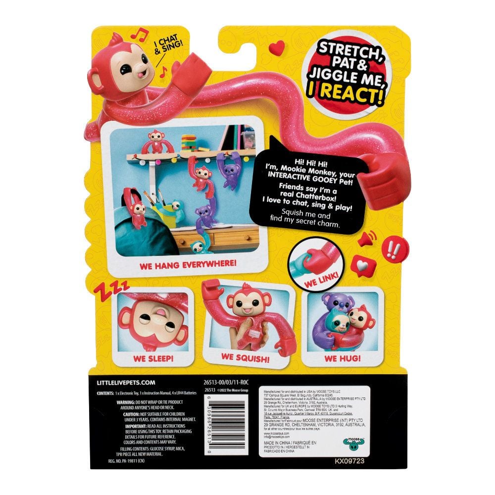 ليتل لايف بيتس هاج ان هانج زوجوز القرد موكي مونكي التمدد والضغط Little Live Pets