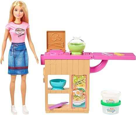 باربي دمية باربي شقراء ومحطة عمل واكسسوارات دمية مع اكسسوارات Barbie