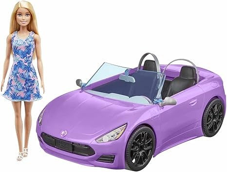 باربي سيارة باربي قابلة للتحويل مع دمية دمية مع اكسسوارات Barbie