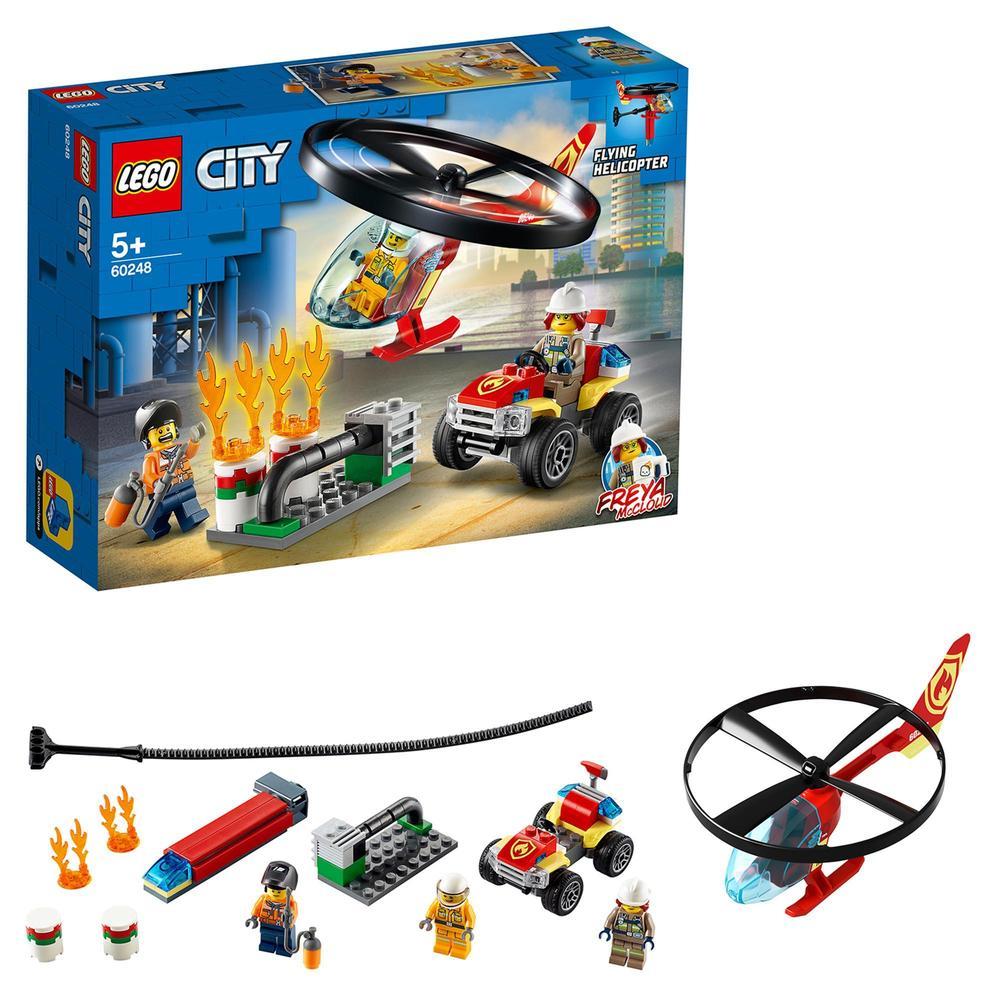 ليجو سيتي مروحية رجال الإطفاء مكعبات التركيب LEGO