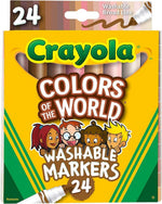 كرايولا اقلام تحديد لون البشرة قابلة للغسل 24 قطعة رسم و تلوين Crayola