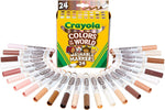 كرايولا اقلام تحديد لون البشرة قابلة للغسل 24 قطعة رسم و تلوين Crayola