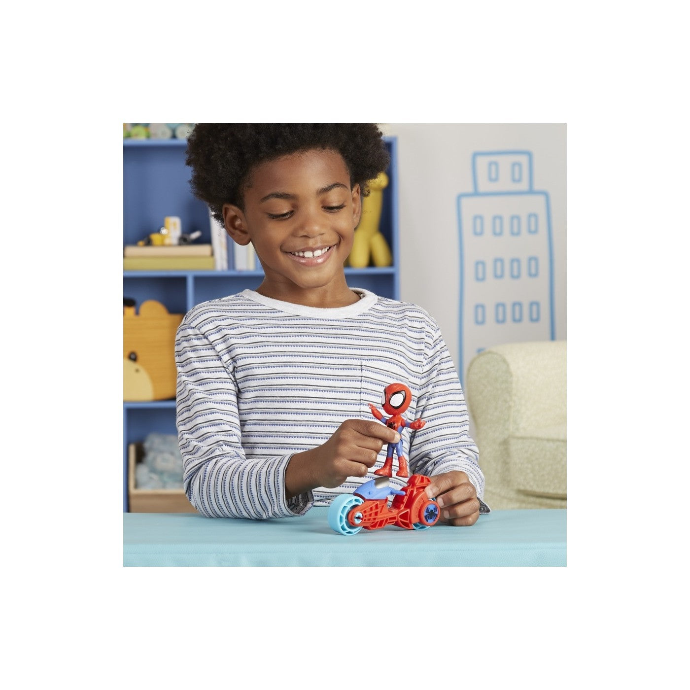 سبايدي مجسم سبايدي مع دراجة نارية مجسمات الشخصيات Marvel