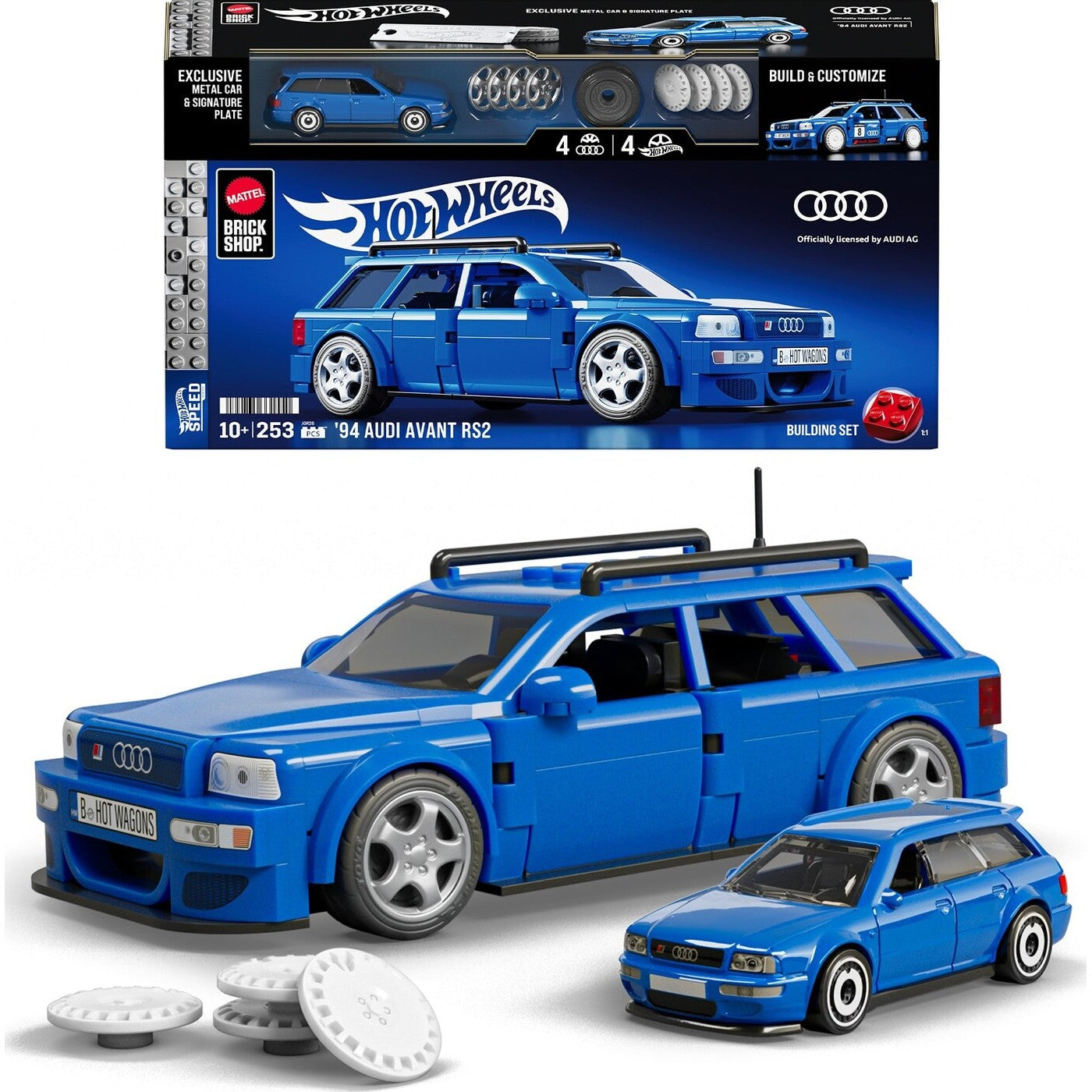 هوت ويلز مجموعة بناء وتركيب سيارة أودي أفانت آر إس2 مكعبات التركيب HotWheels