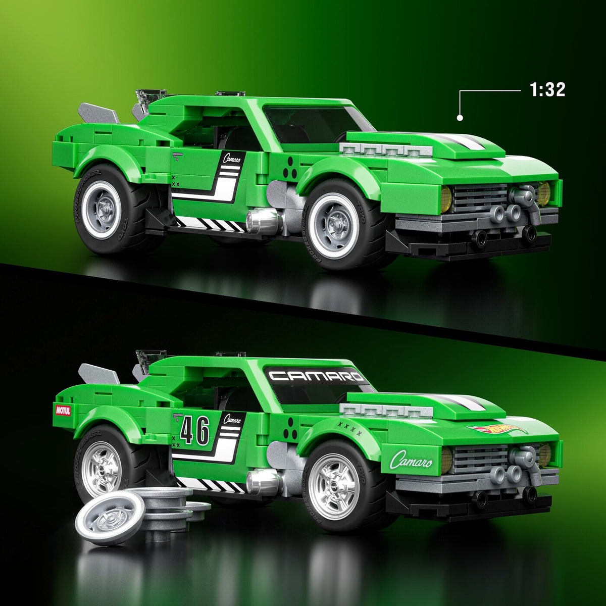 هوت ويلز مجموعة بناء وتركيب سيارة شيفروليه كامارو مكعبات التركيب HotWheels