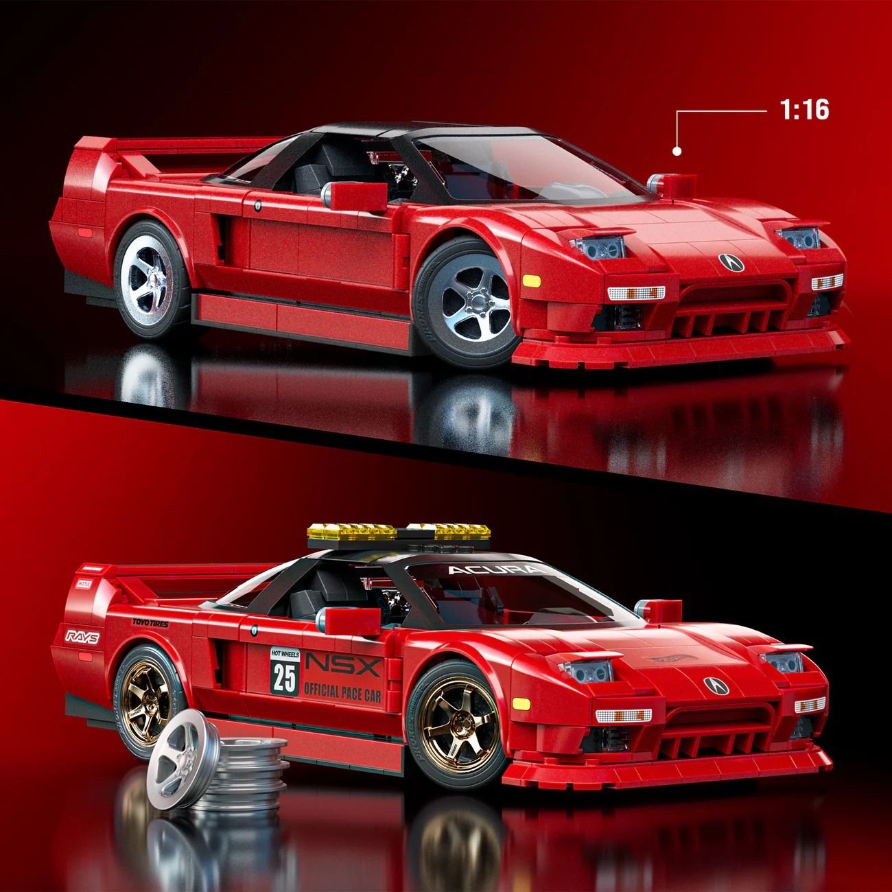 هوت ويلز مجموعة بناء وتركيب سيارة أكورا إن إكس إس مكعبات التركيب HotWheels