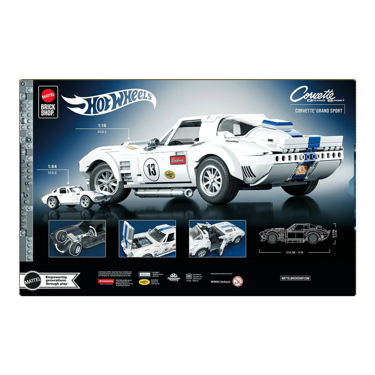 هوت ويلز مجموعة بناء وتركيب سيارة كورفيت جراند سبورت مكعبات التركيب HotWheels