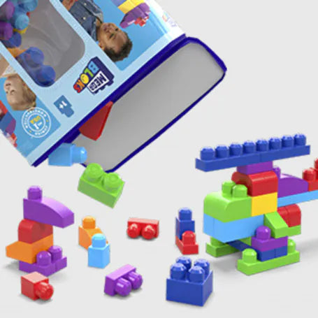 ميجا بلوكس حقيبة تركيب 80 قطعة المكعبات الكبيرة MEGA BLOKS